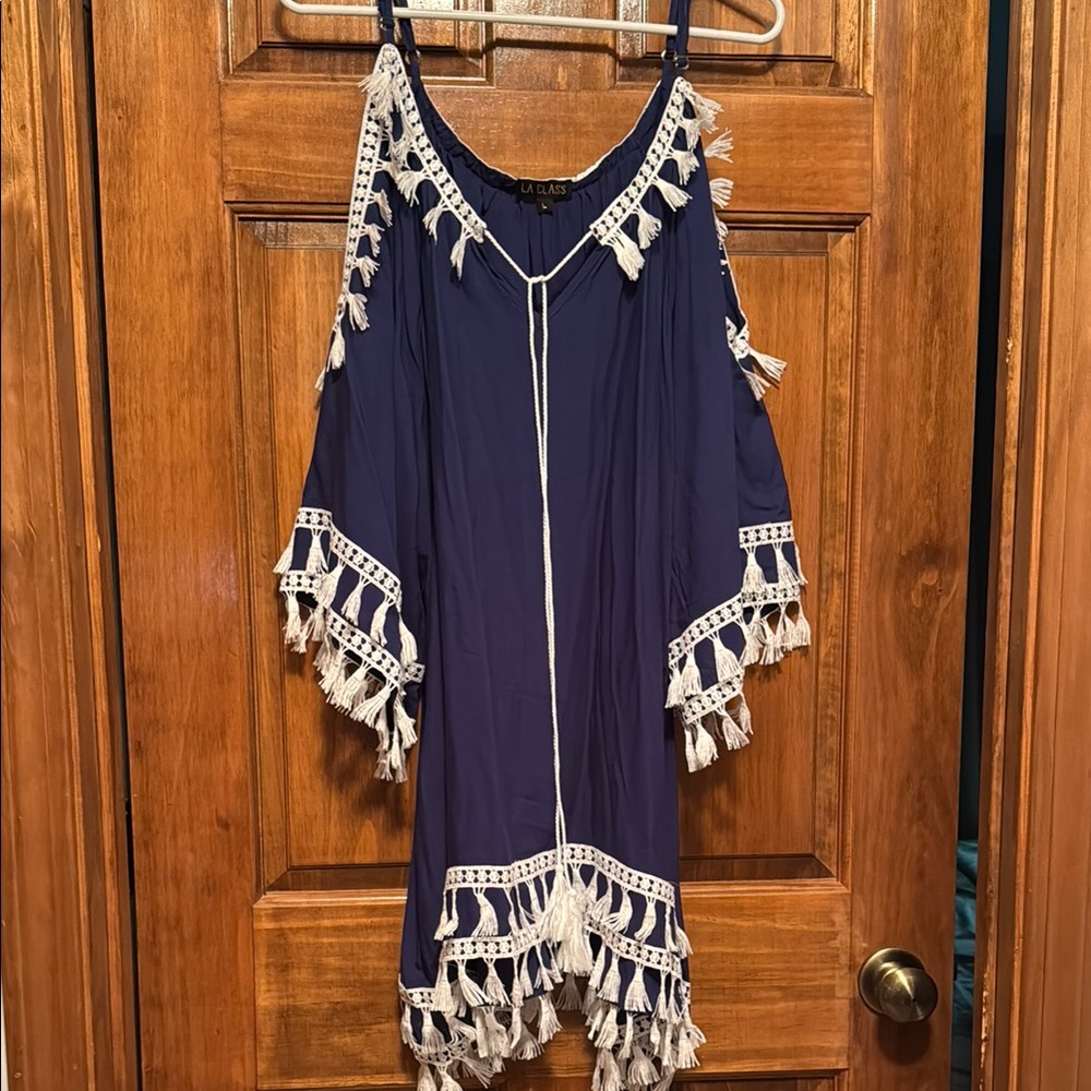 Navy Blue Tassel Dress